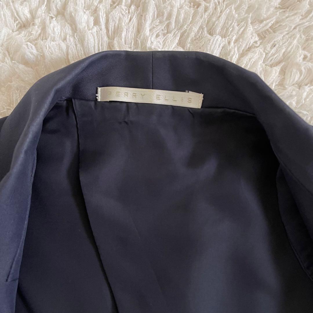 ペリーエリス　ヴィンテージ　紺　ネイビー オーバーサイズ　シルク　パンツスーツ