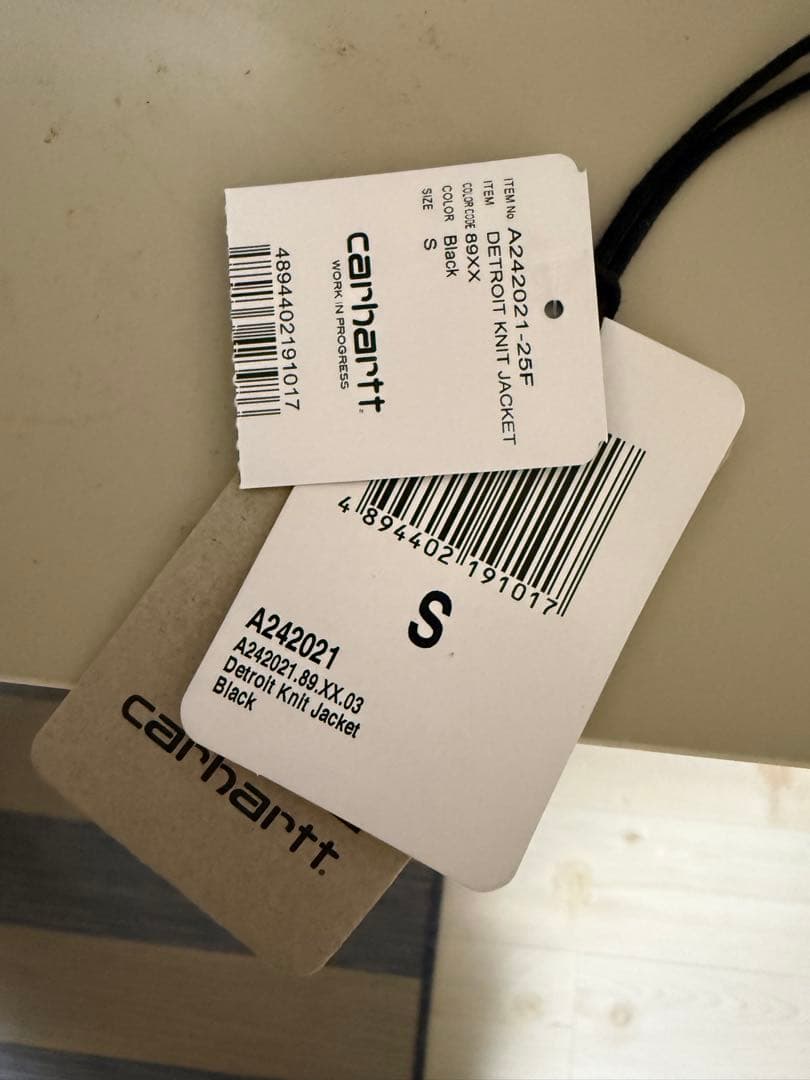 Carhartt wip デトロイトニット黒 ジャケットS タッグ付け