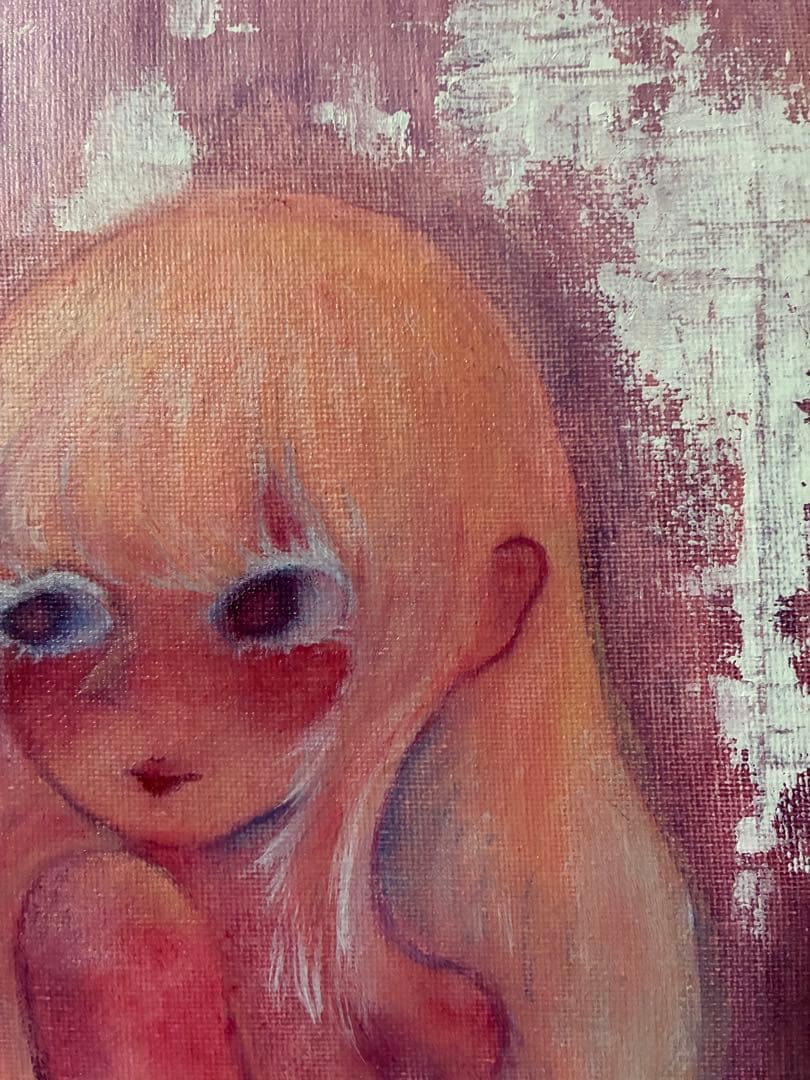油絵 アート オリジナル 絵画 イラスト 人物画 女の子 病みかわいい 一点物