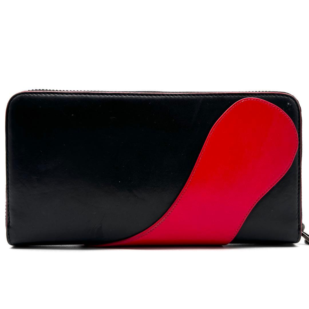 激レア・美品 クリスチャンルブタン パネトーネ 長財布 ロゴ レザー 赤 黒