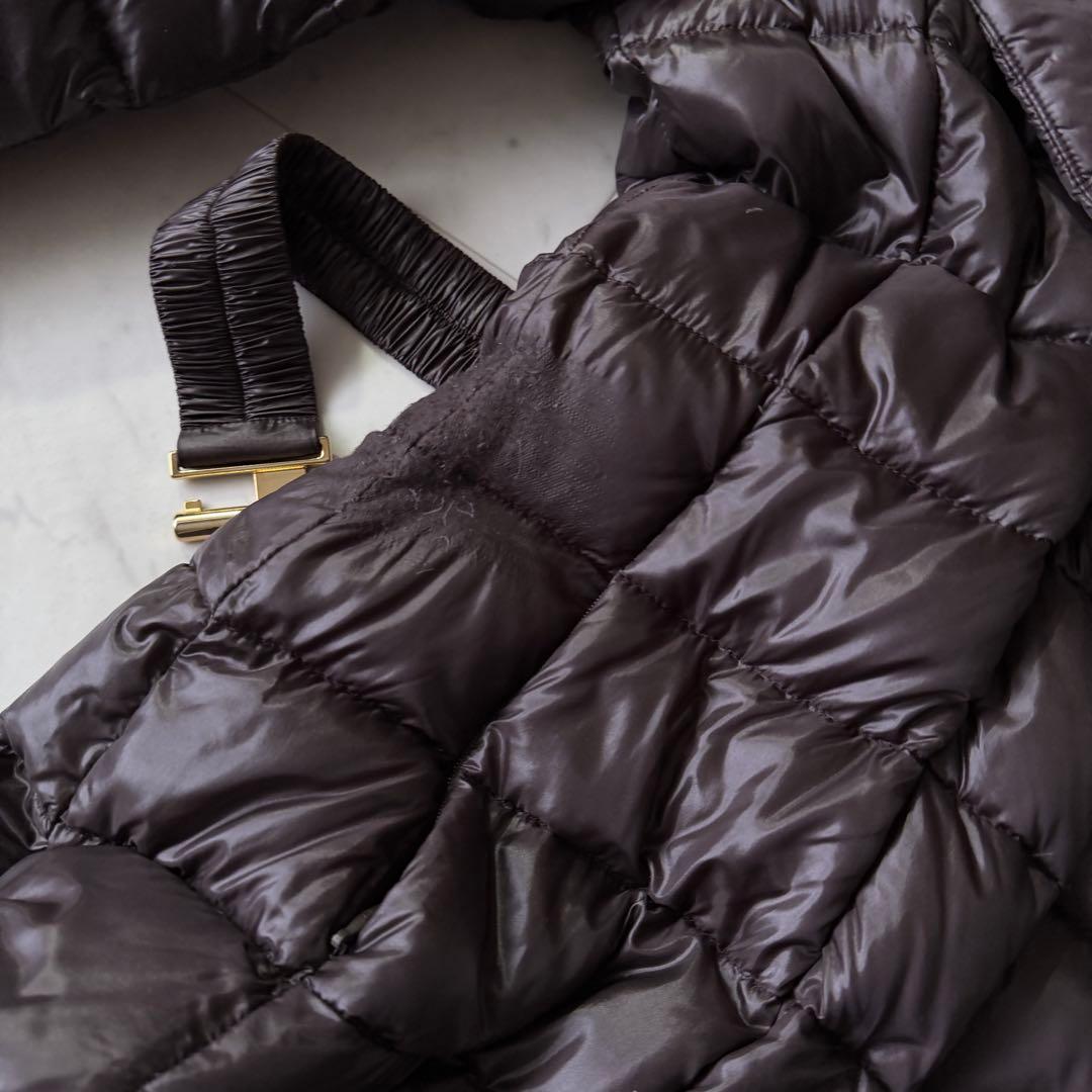 人気 ヘルノ HERNO フードファー＆ベルト付き ロングダウンコート ブラウン