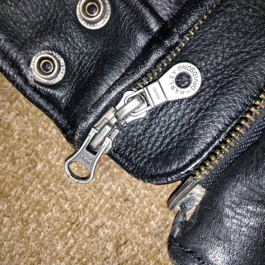 美品 Mサイズ ハーレーダビッドソン 純正ライダースジャケット Wジッパー