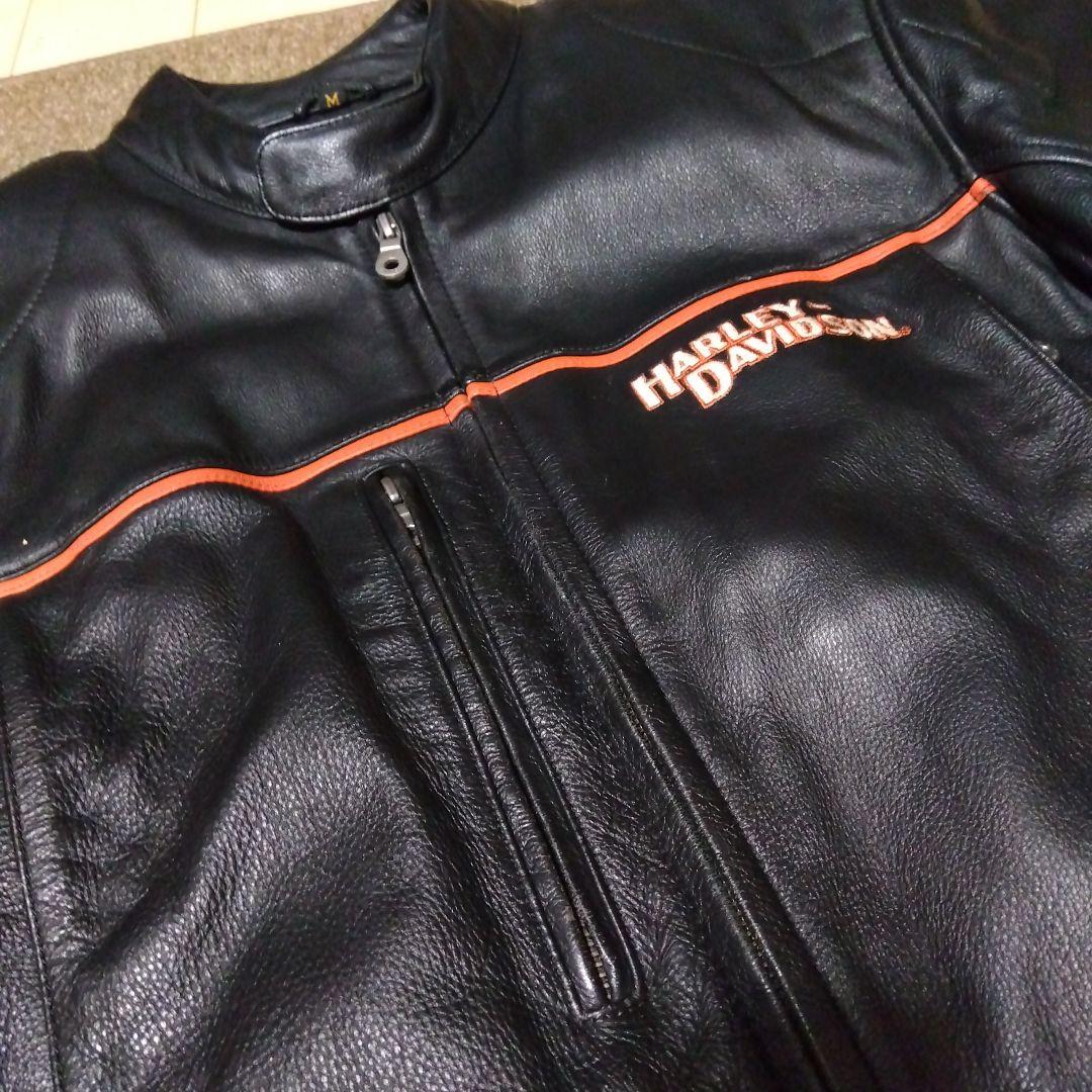 美品 Mサイズ ハーレーダビッドソン 純正ライダースジャケット Wジッパー