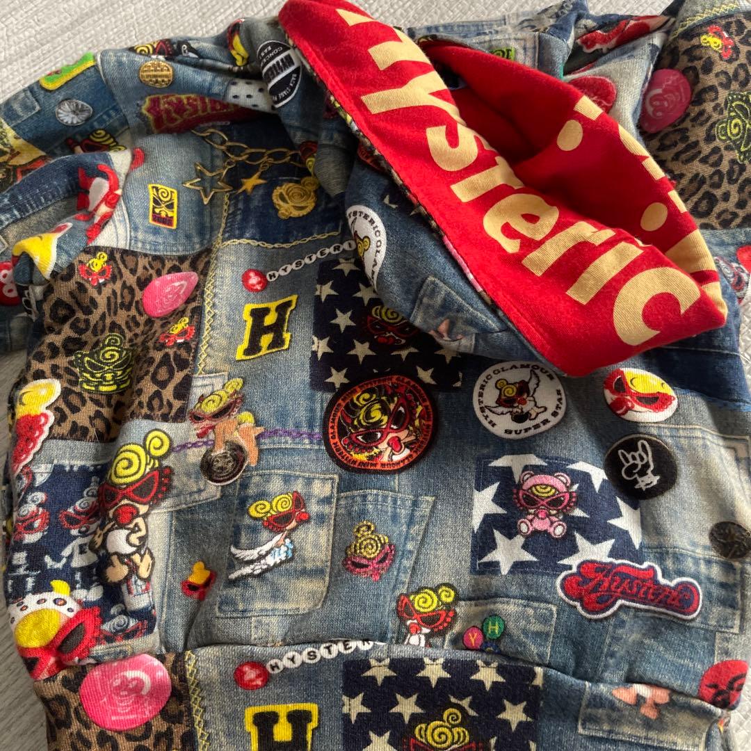 ヒスミニ　パッチワークデニム　スウェットパーカー　レギンス　セットアップ　セトア