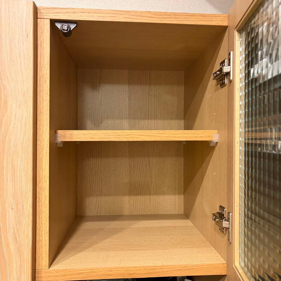 ※値下げ【美品】カップボード1050mmナチュラル北欧風　送料込み