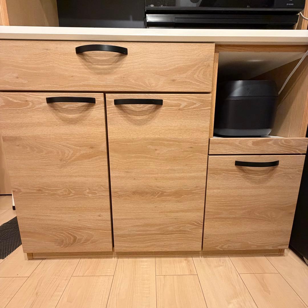 ※値下げ【美品】カップボード1050mmナチュラル北欧風　送料込み