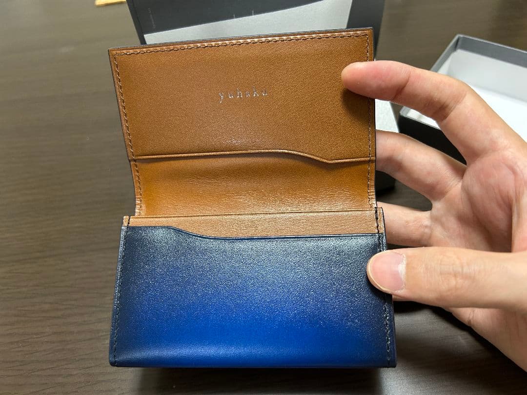 yubaku グラデーションブルー 名刺入れ　YPF161