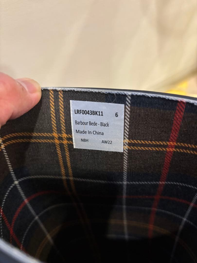 試着のみ　Barbour レインブーツ　サイズ:6 25.0〜25.5cm