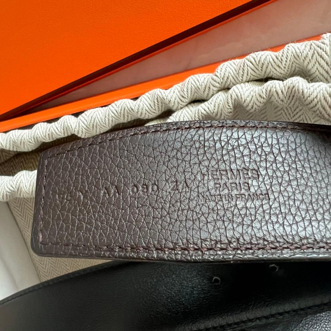 エルメス メンズ　リバーシブル　ベルト部分のみ　ブラック×ブラウン　Y刻印