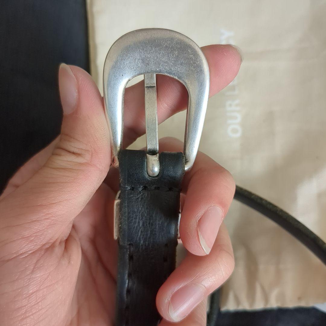 【正規品】OUR LEGACY ブラックレザーベルト 80