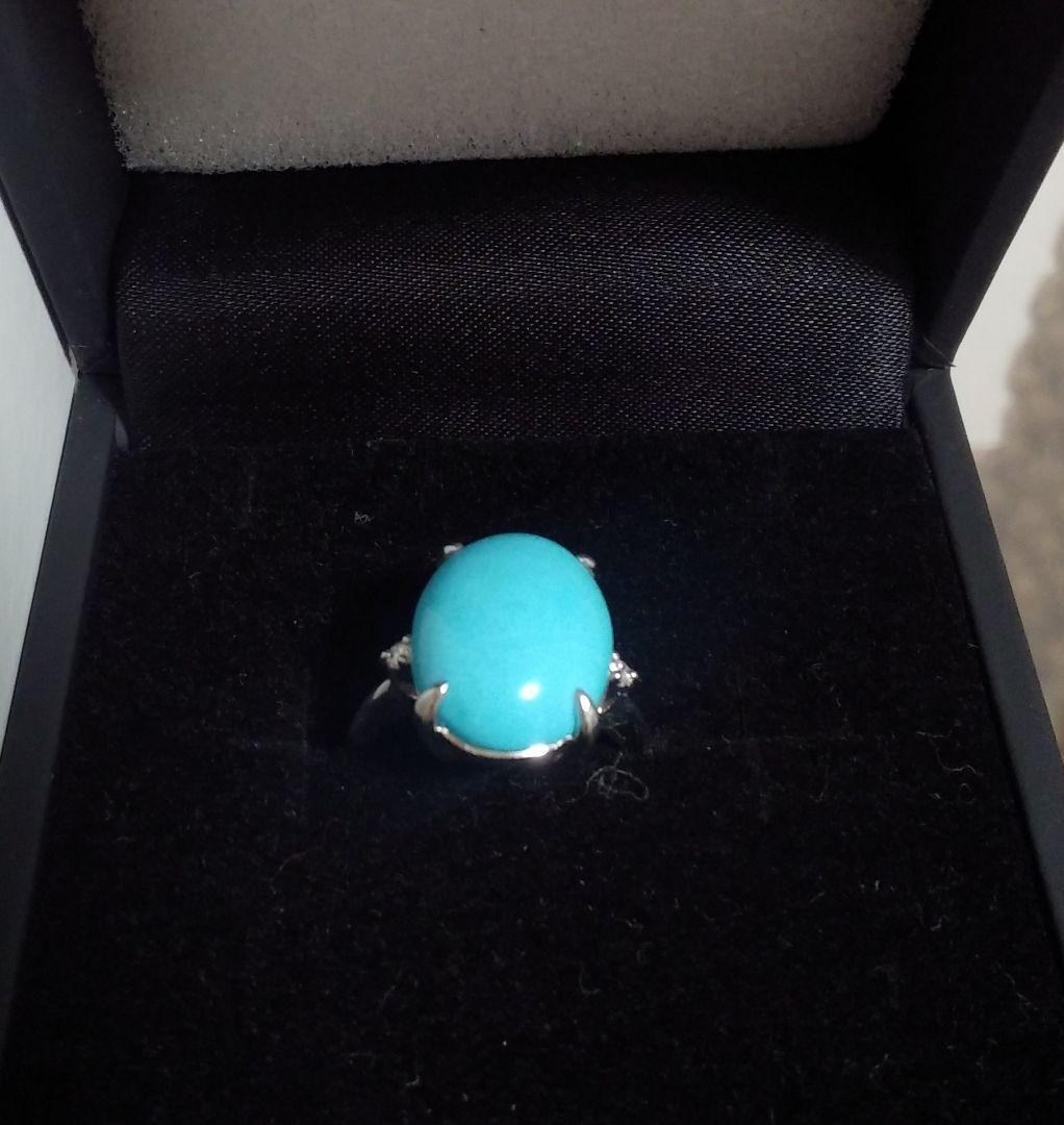 GSTV 純プラチナ スリーピングビューティーターコイズ H&Cダイヤ リング