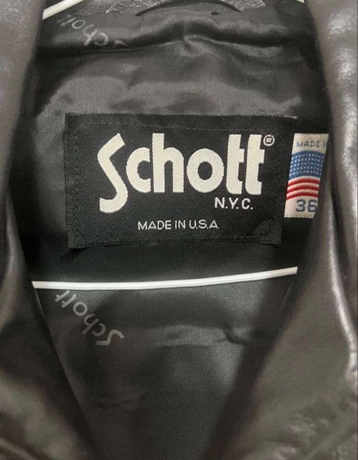 schott 659 レザー　ライダース ブラック　シングル　36