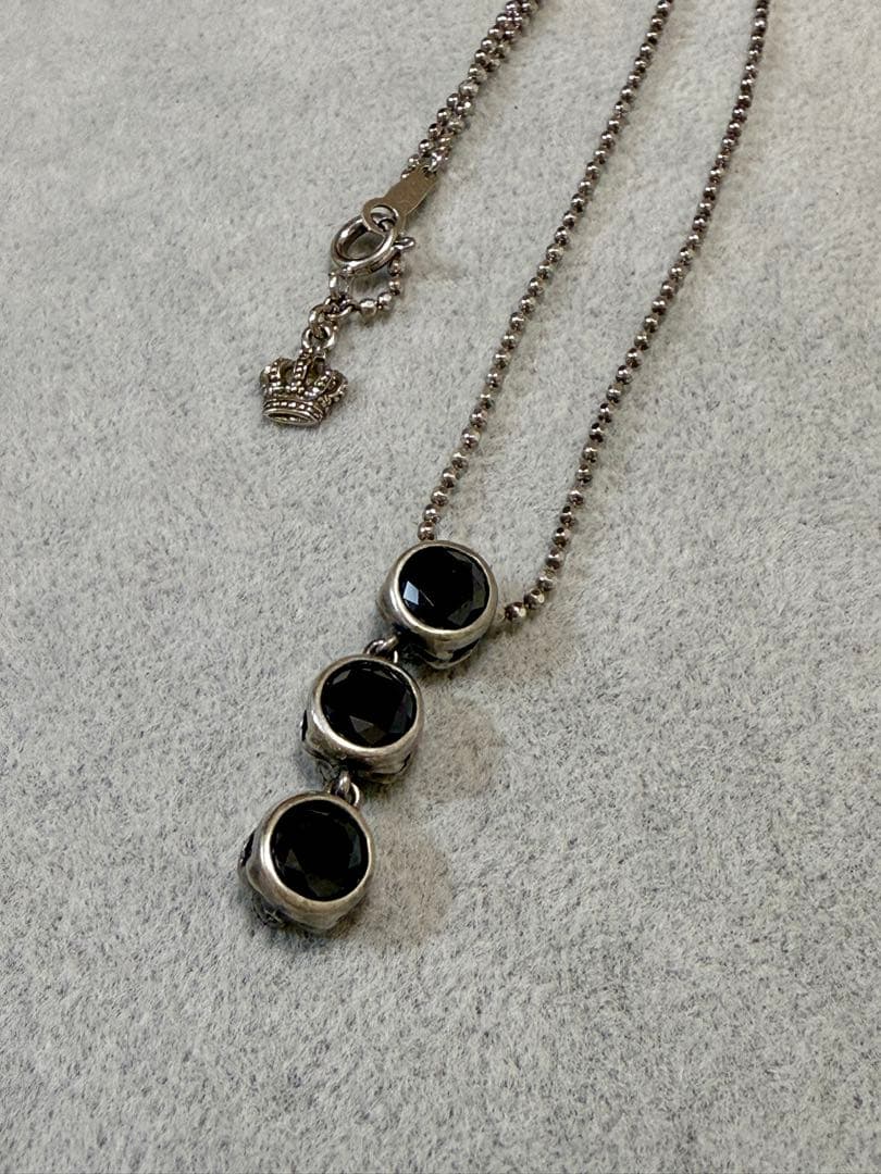 Justin Davis ブラックストーン　シルバーネックレス