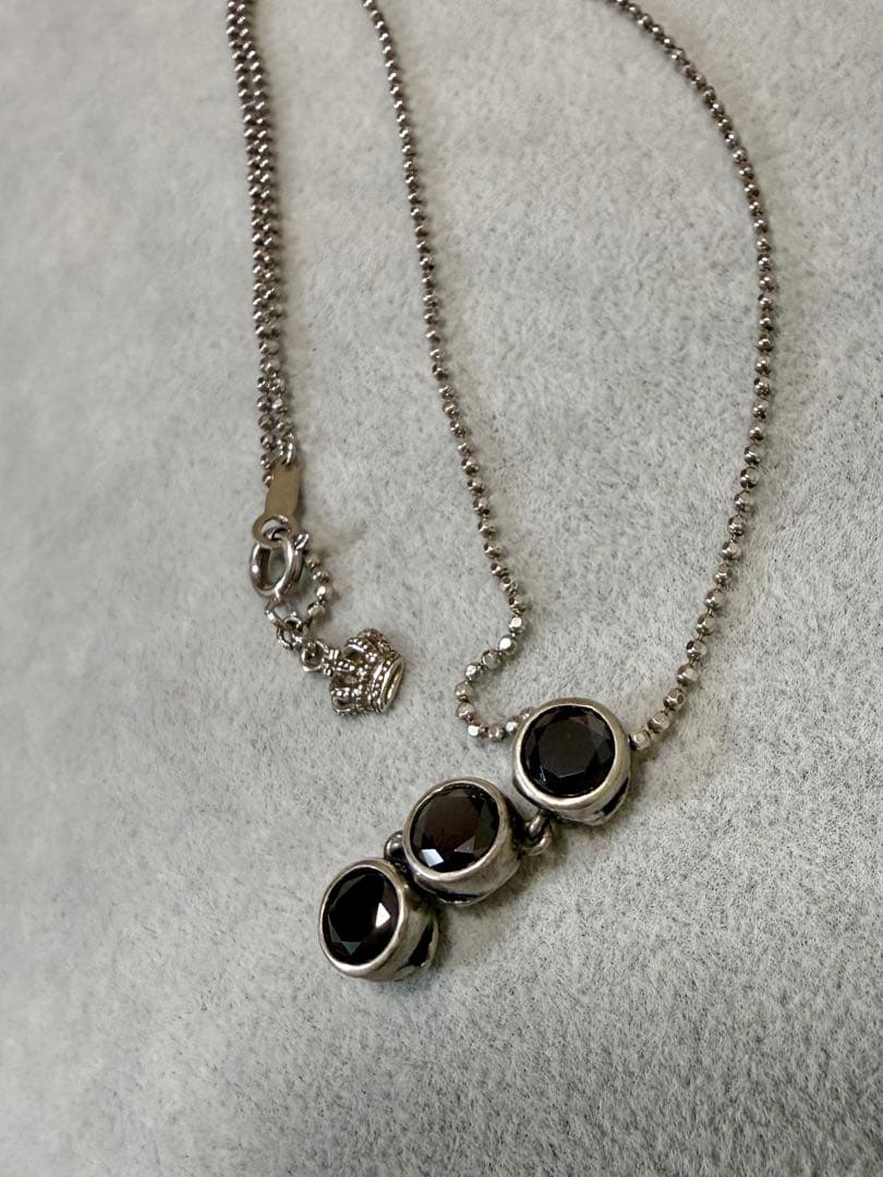 Justin Davis ブラックストーン　シルバーネックレス