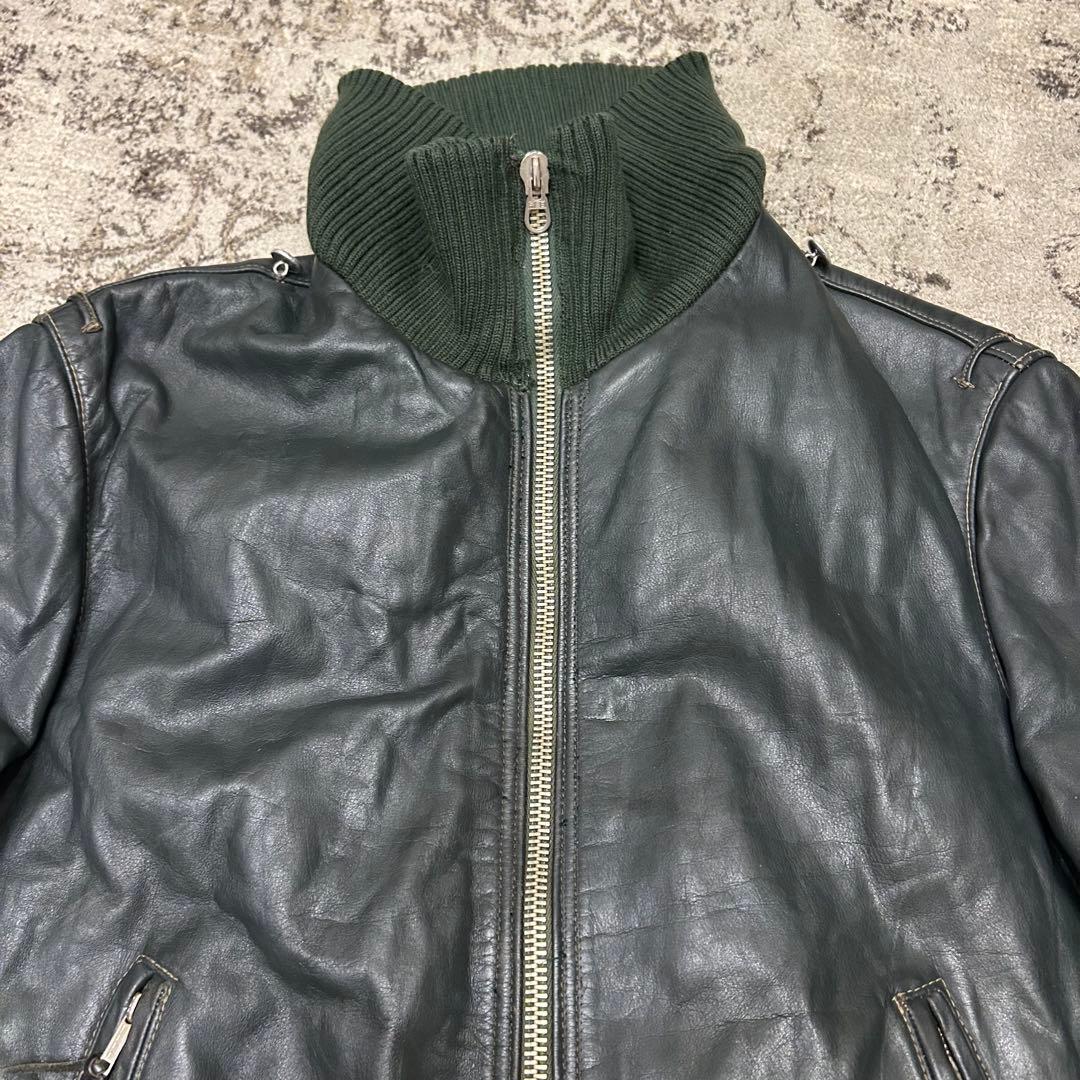 希少　ドイツ軍 レザー　フライトジャケット　German BLW 国境備隊　ボア