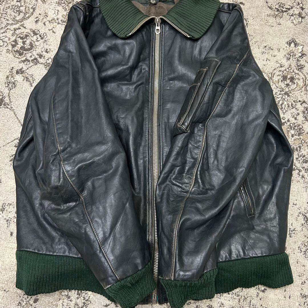 希少　ドイツ軍 レザー　フライトジャケット　German BLW 国境備隊　ボア