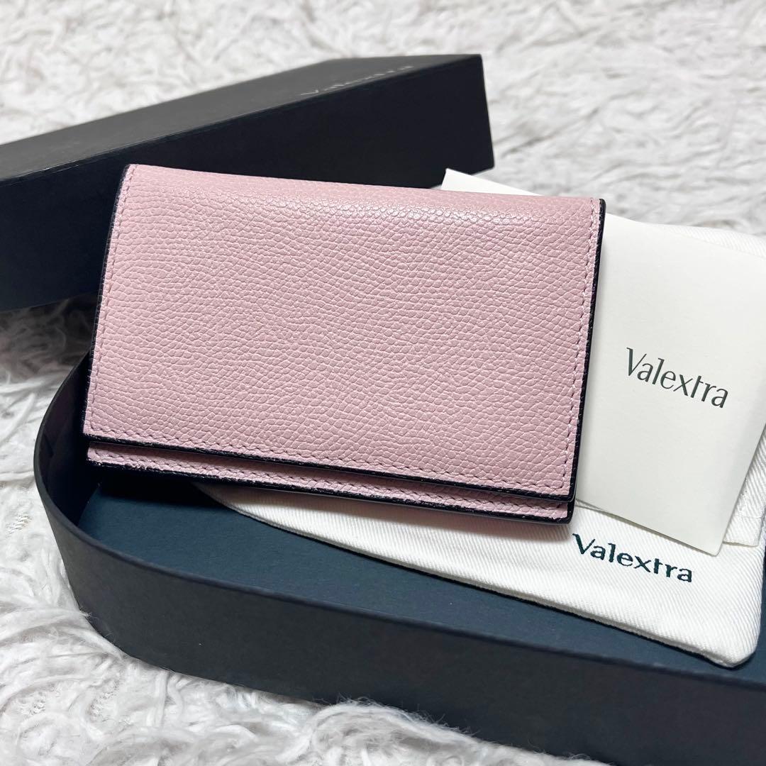 Valextra 名刺入れ カードケース グレインカーフスキン 本革 ピンク