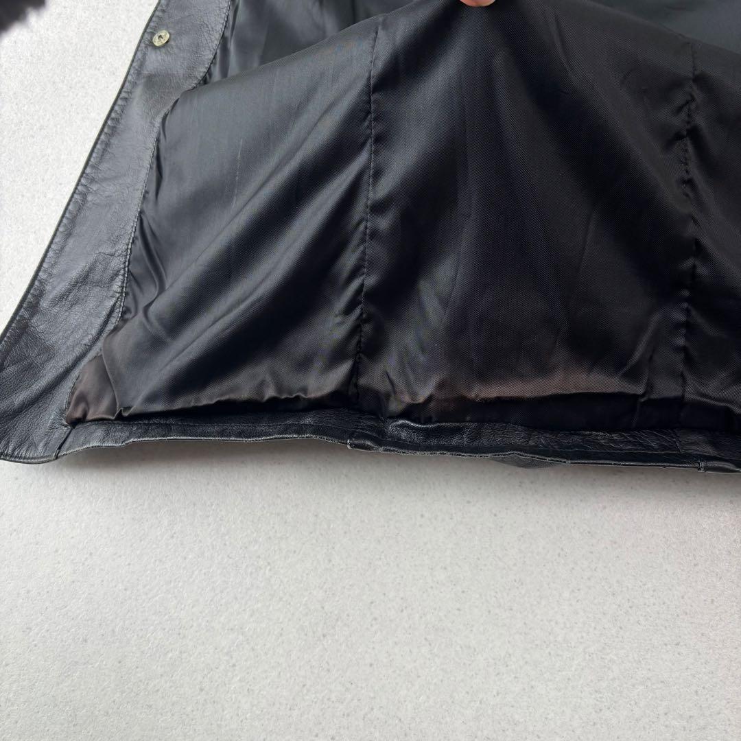 vintage leather car coat M 本革 イタリア製 黒