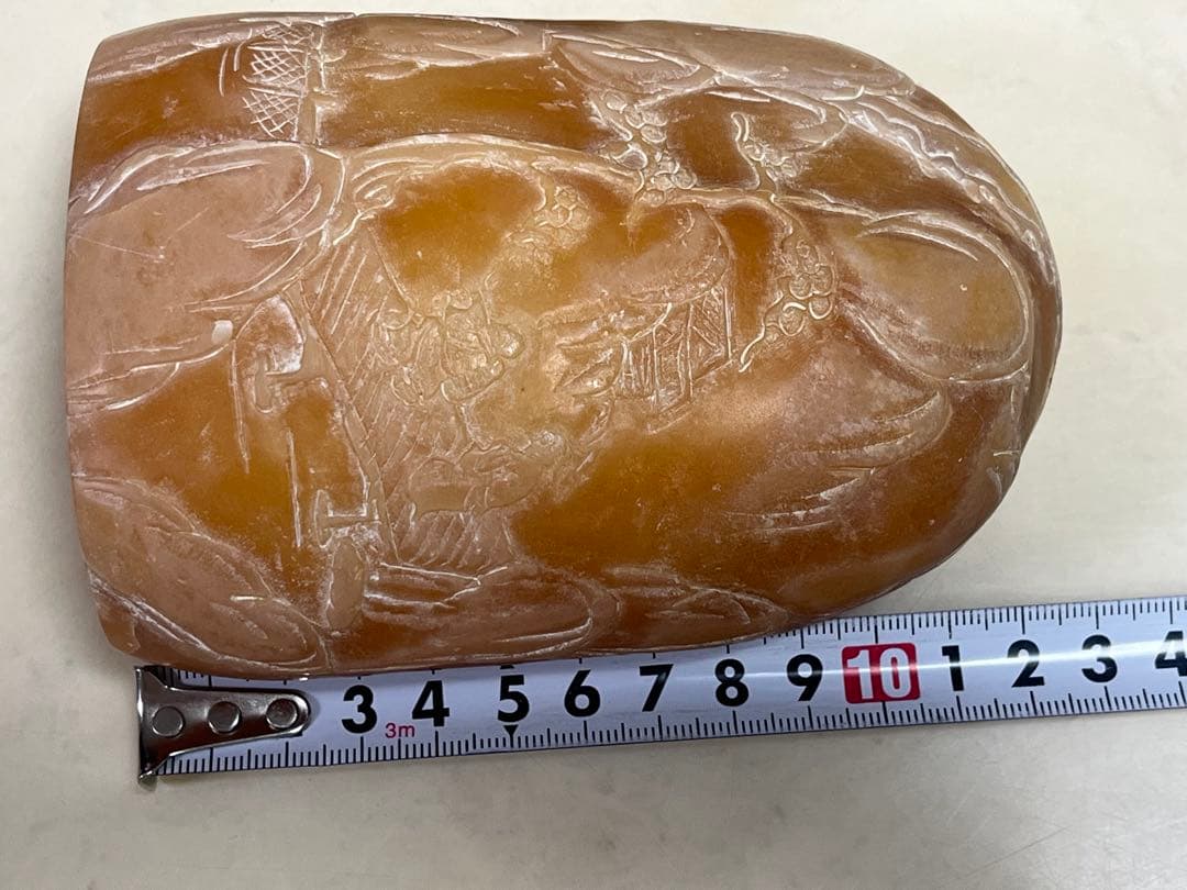 中国古玩 寿山石 寿山連江黄凍石 浮彫印材