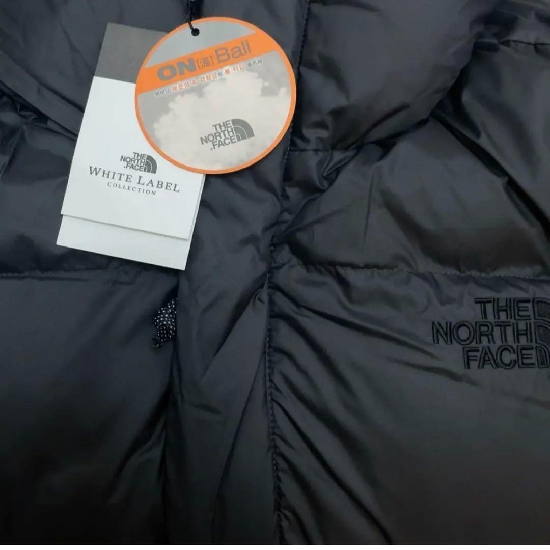 韓国　ノースフェイス　XS ダウン　ジャケット　フード付き　新品　グレー　S M