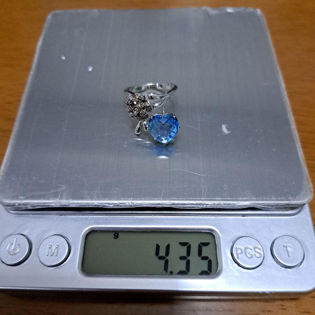 ハートブルートパーズk18wgリング