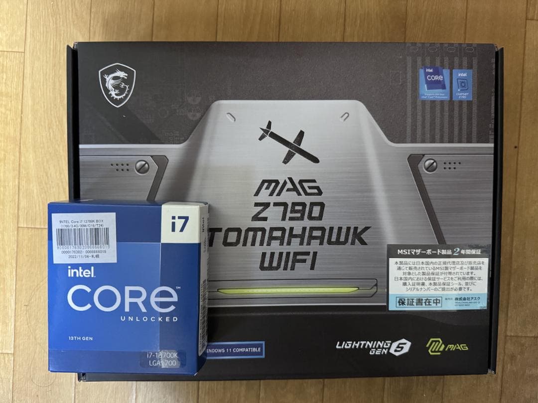 Core i7 13700K＋MAG Z790 TOMAHAWK WIFI