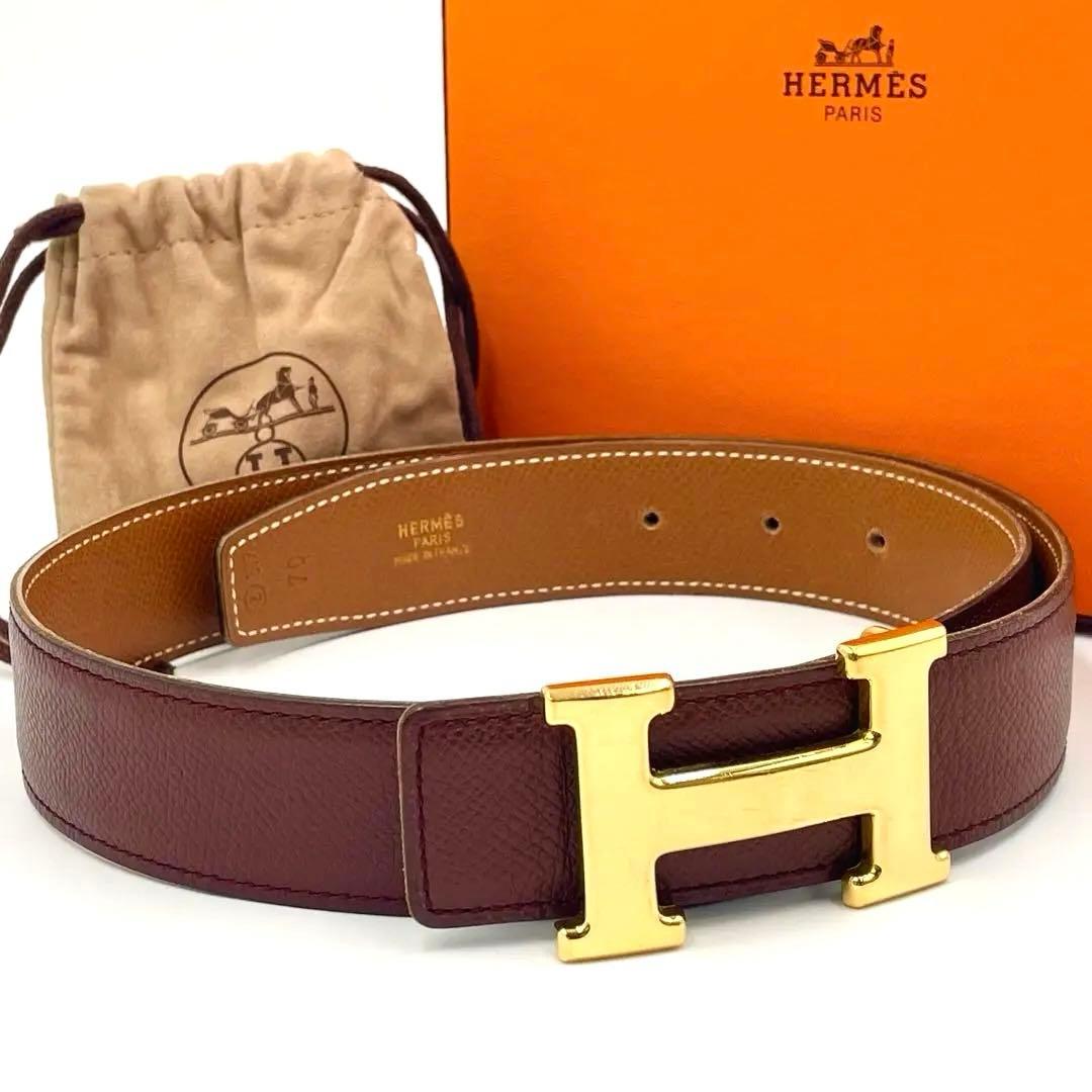 極美品✨HERMES コンスタンス レザーベルトH字型バックル サイズ70箱付き