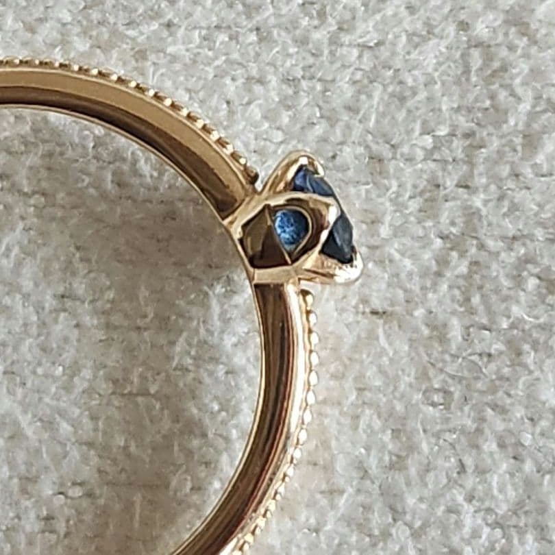 サファイア♡3号【アガット】K10 ゴールド ミル 誕生石 カラーストーンリング