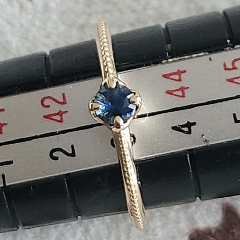 サファイア♡3号【アガット】K10 ゴールド ミル 誕生石 カラーストーンリング