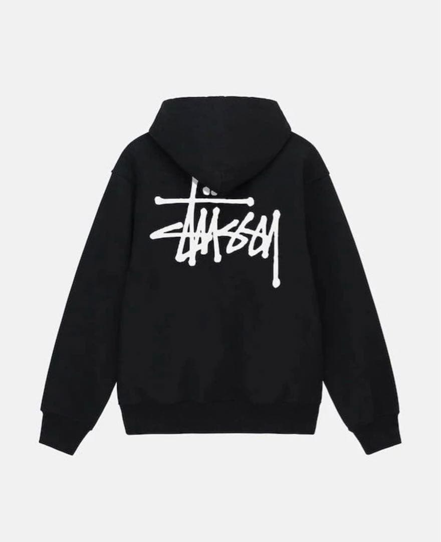 『正規品』STUSSY BASIC ZIP FOOD パーカー ブラック