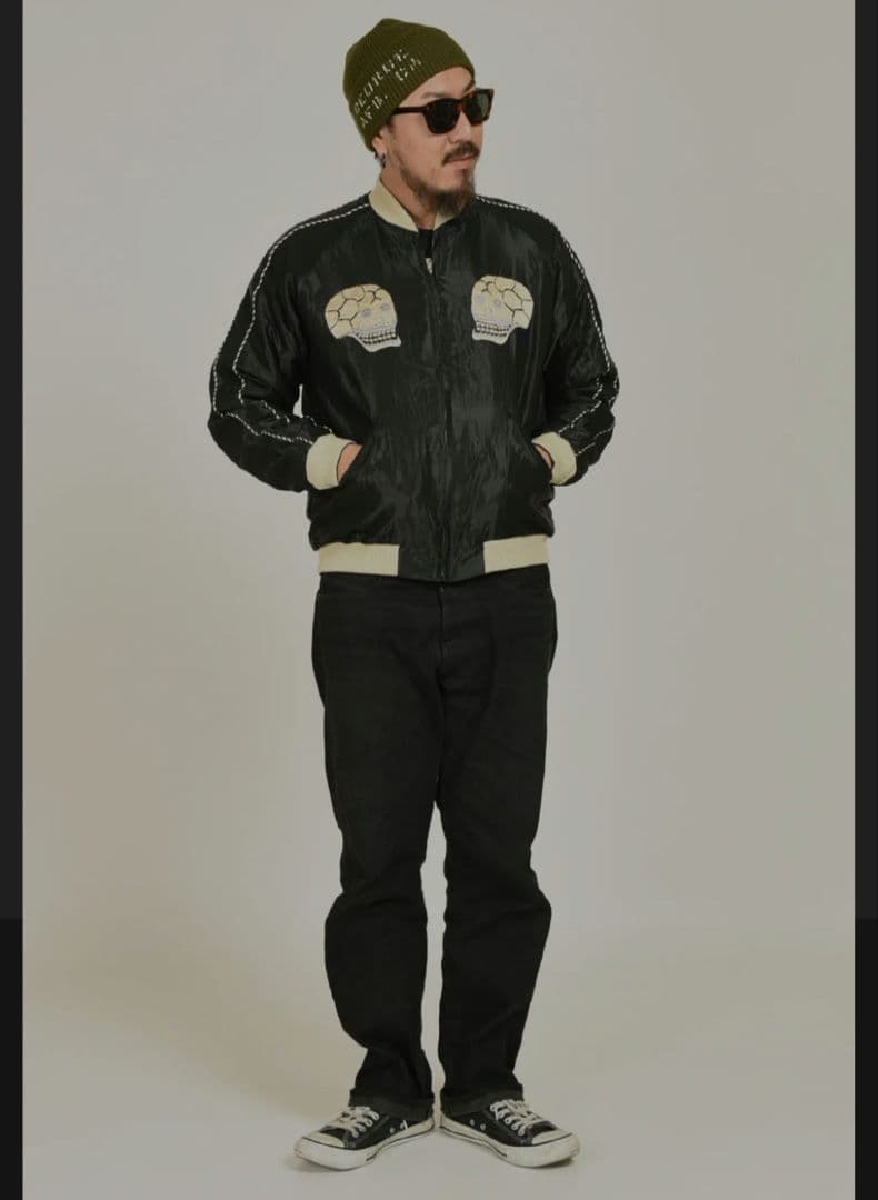 東洋 スカジャン スーベニア スカルスネーク 中綿キルティングモデル XL