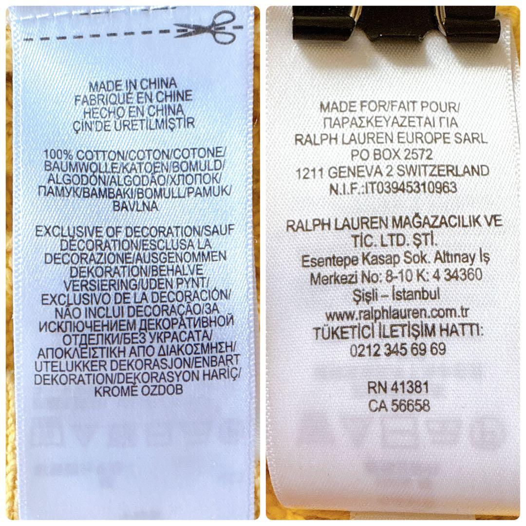 定番✨️ポロラルフローレン クルーネックケーブルニット ポニー イエロー S