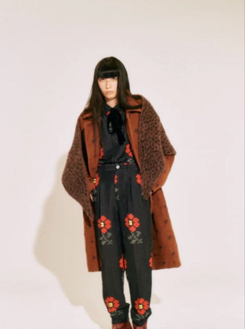 jonnlynxジョンリンクスモヘアスカーフニットコートbiotopフミカウチダ