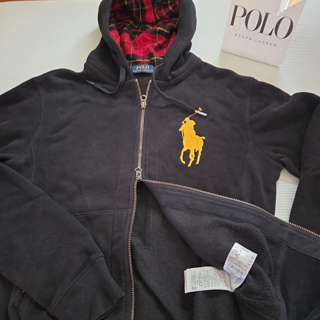 にんじん。美品❗POLO BP 3 【W ジップ】黒 パーカー XS165