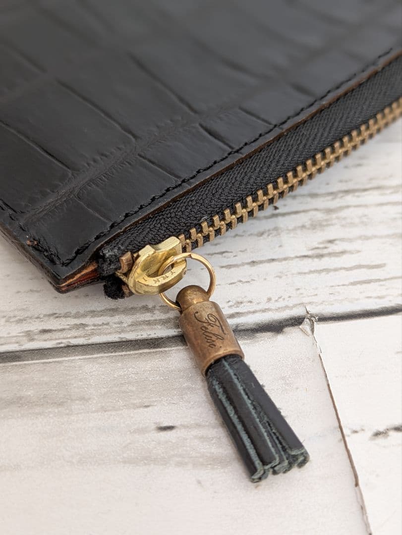 FELISI ミニ財布 ケース クロコ ブラック