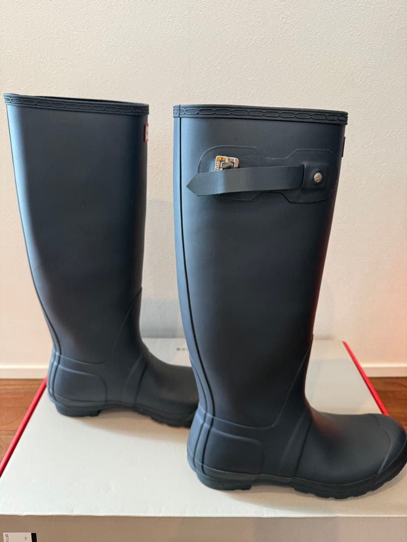 希少サイズ HUNTER レインブーツ ネイビー UK8 26〜27cm程度