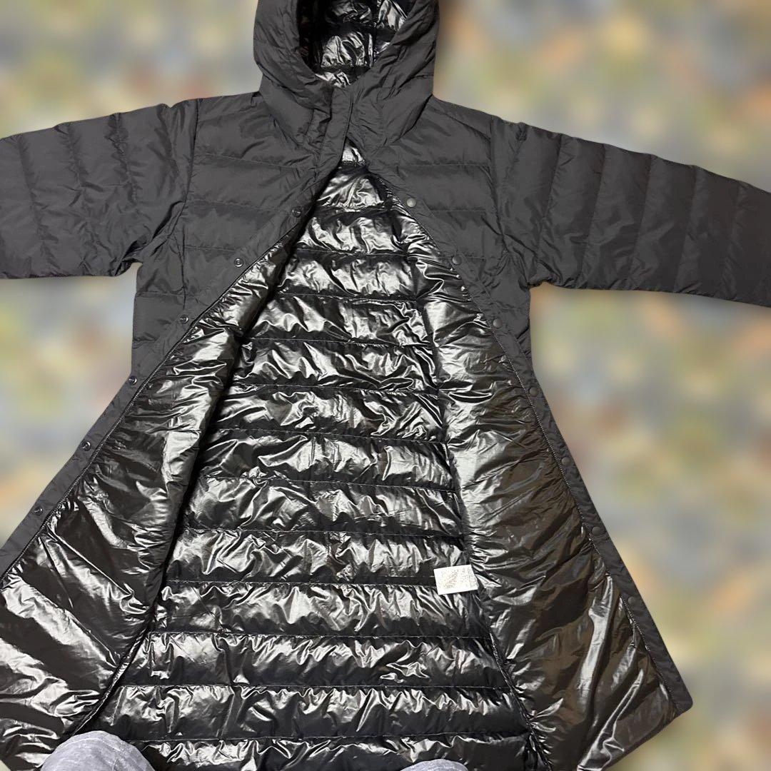 mont-bell フード付きロングダウンジャケット ブラック