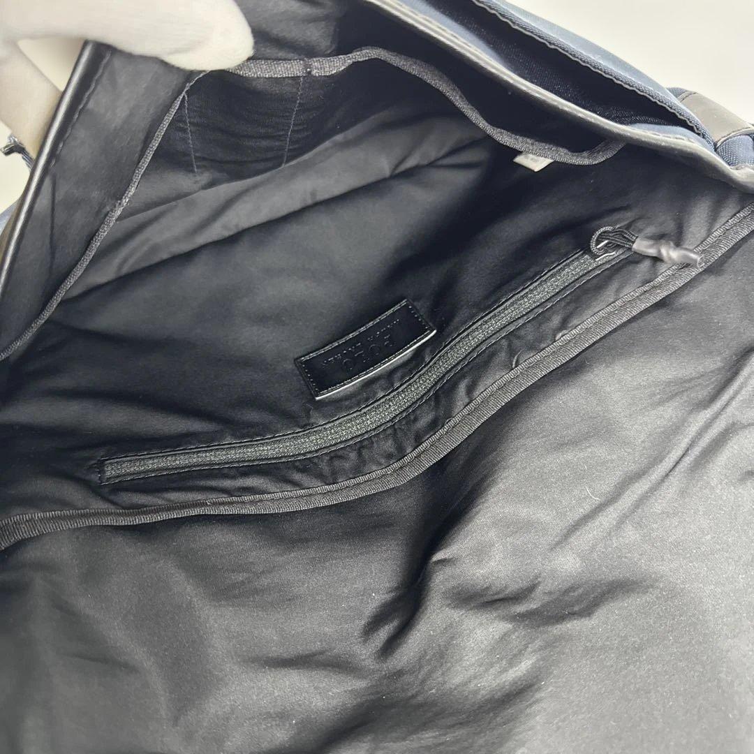 【美品✨】ポロ ラルフローレン メッセンジャーバッグ ショルダー レザー 紺系