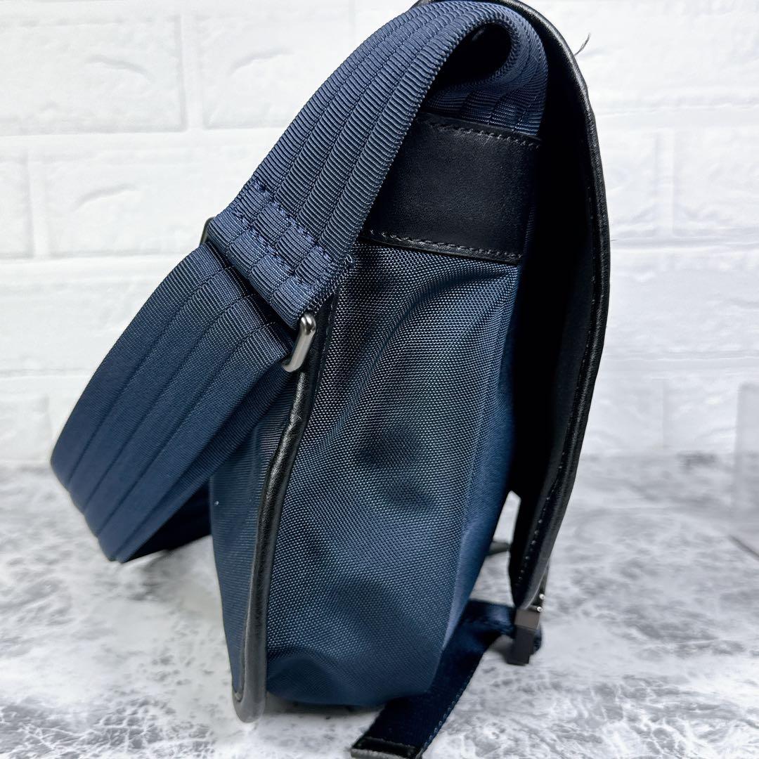 【美品✨】ポロ ラルフローレン メッセンジャーバッグ ショルダー レザー 紺系