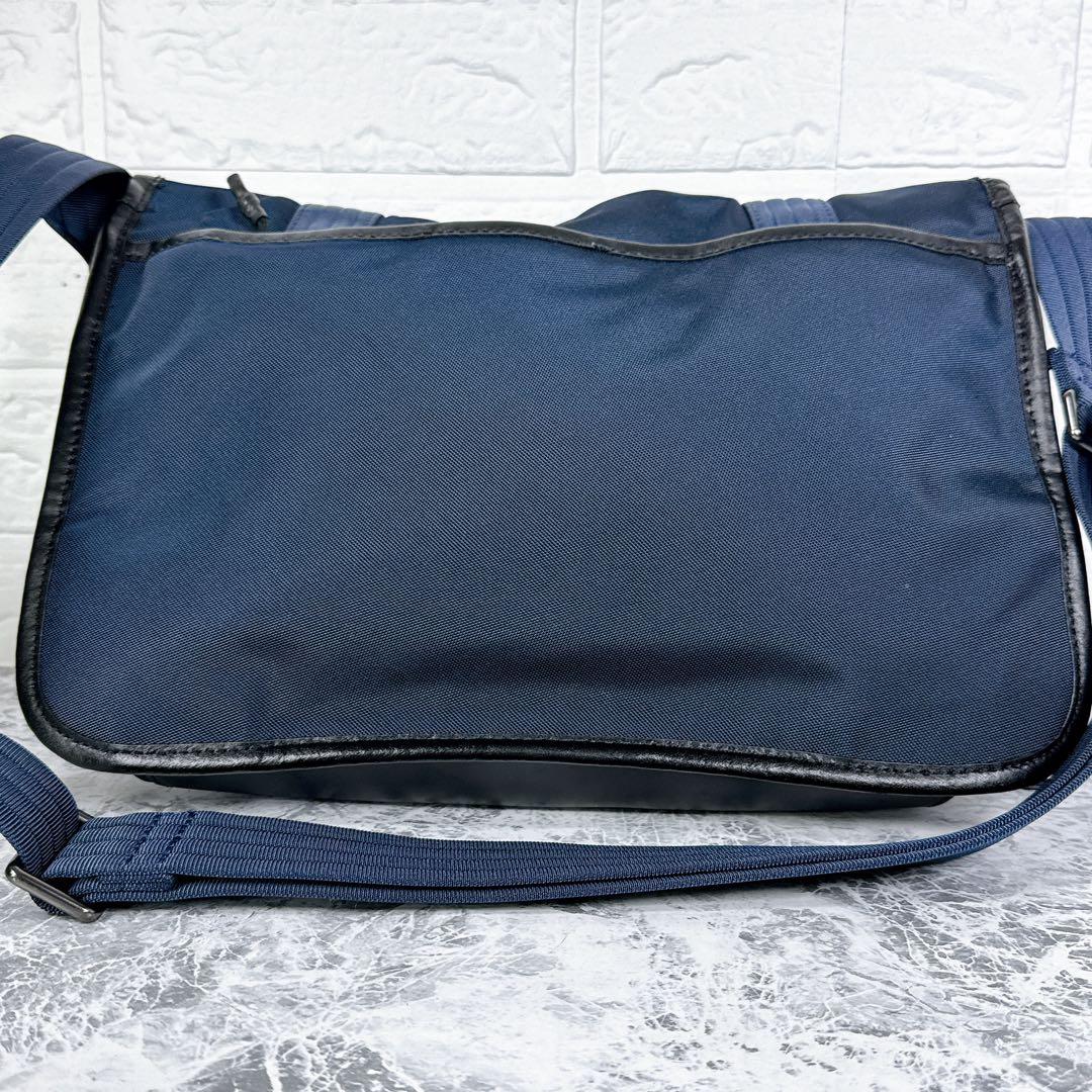【美品✨】ポロ ラルフローレン メッセンジャーバッグ ショルダー レザー 紺系