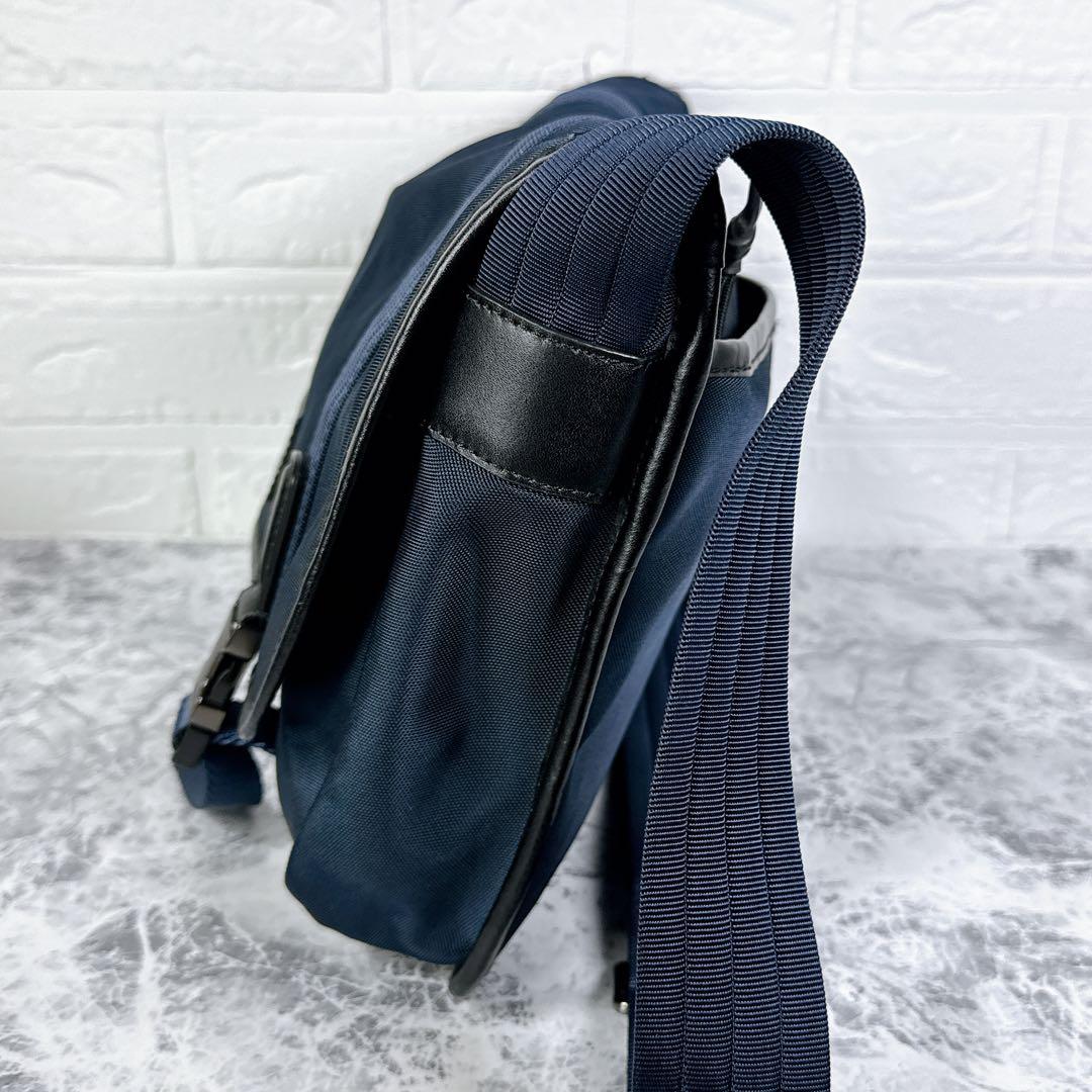 【美品✨】ポロ ラルフローレン メッセンジャーバッグ ショルダー レザー 紺系