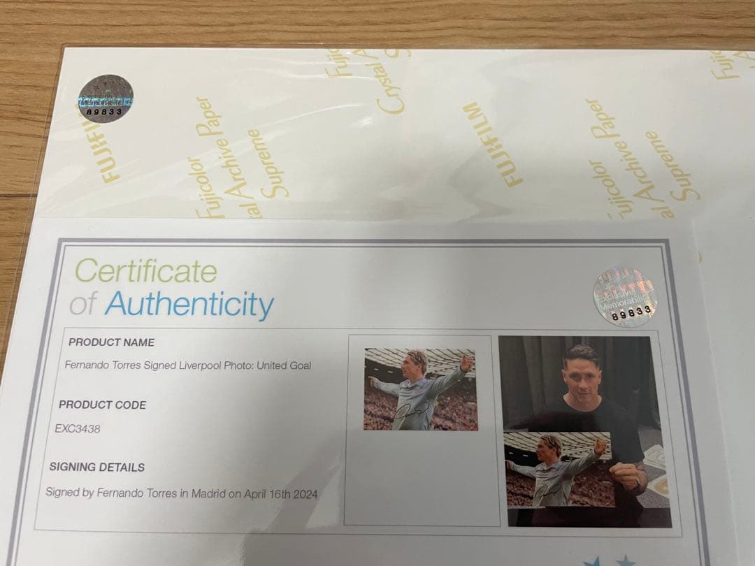 【証明書付】トーレス 直筆サイン A3サイズ