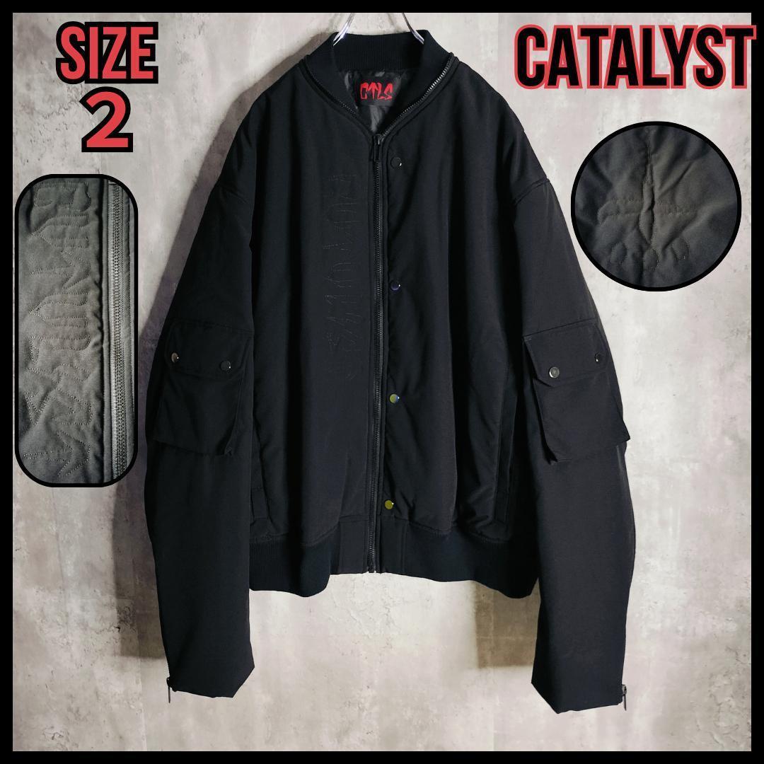 【23AW・美品】カタリスト 両面ステッチ刺繍ロゴ ナイロン ボンバージャケット