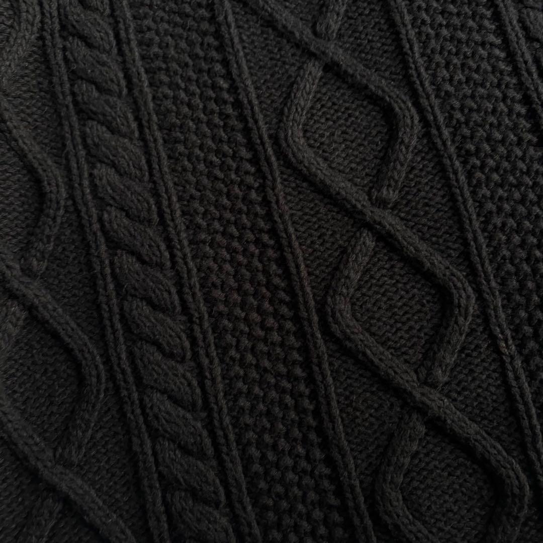 トップス 00s OLD GAP aran pattern cotton knit BLK