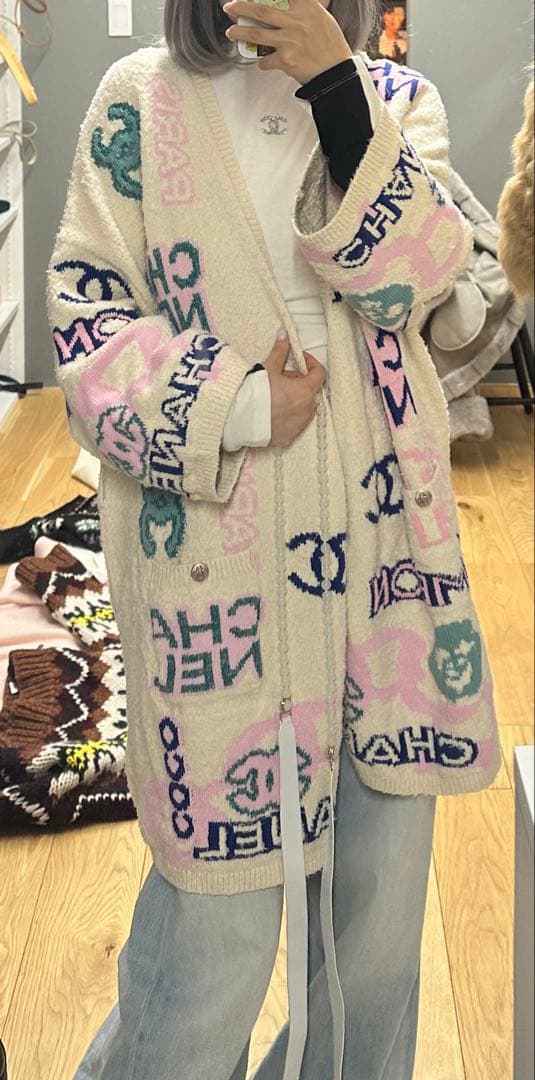 CHANEL カーディガン エクリュ 40 ベルト無し