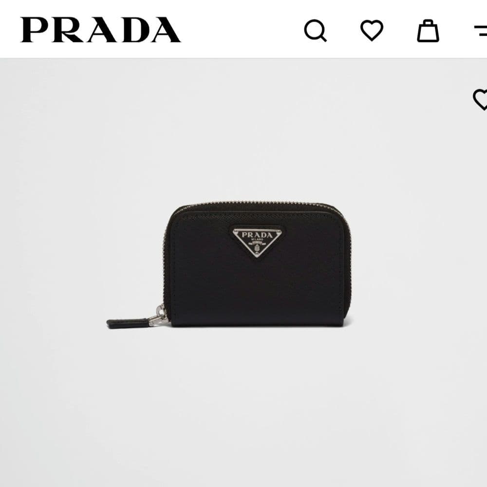 現行❀極美品 RFID搭載 プラダ サフィアーノトライアングル ケース 黒