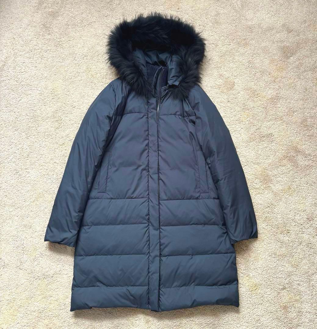 azma 　theory セオリー　ダウン　ファー　ラクーン　ネイビー　S