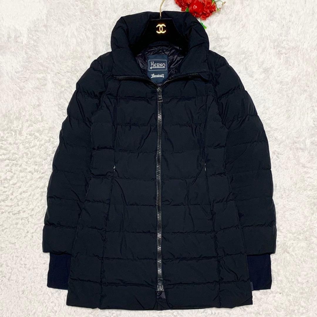 XLサイズ HERNO ヘルノ ラミナー 2way ロングダウンコートブラック