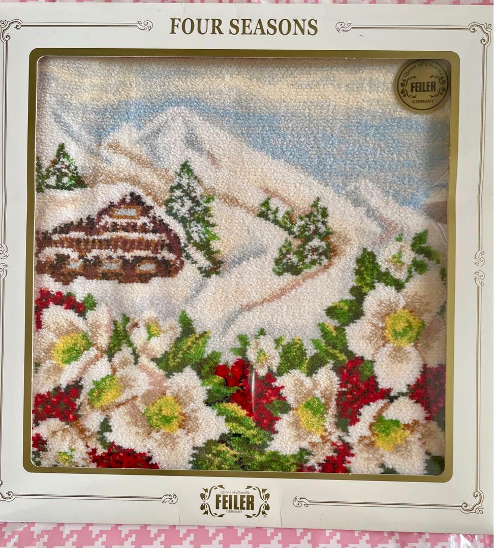 FEILER 四季の花柄 ハンカチ 夏、秋、冬3枚セット