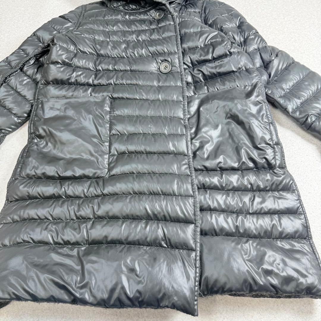 極軽⭐︎高級⭐︎リバーシブル⭐︎ブラック　ダウンコート　ウール　モヘヤ　LL